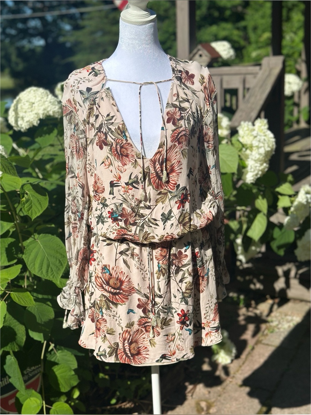 Haute Hippie Silk Band of Gypsies Dress Casablanca Print Size Small